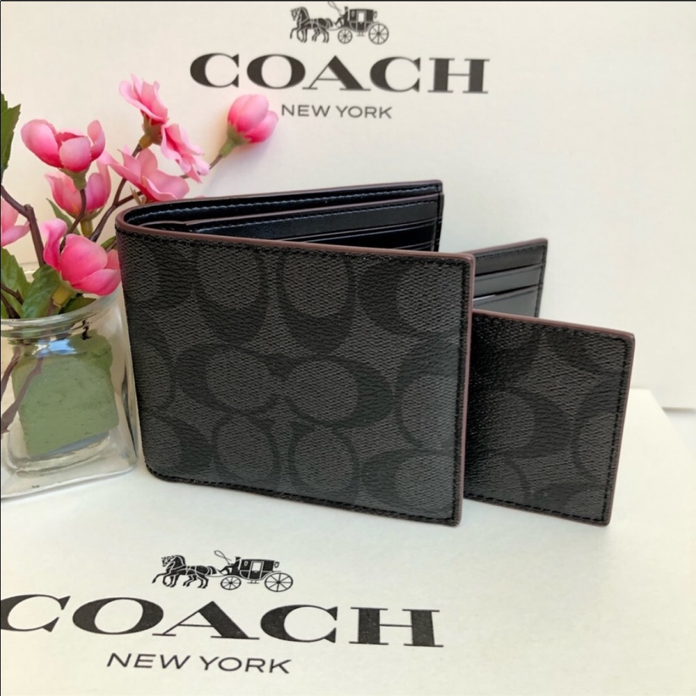 🌹 LAST ONE ! Coach Men’s Signature Wallet F25519 - Picture 7 of 8